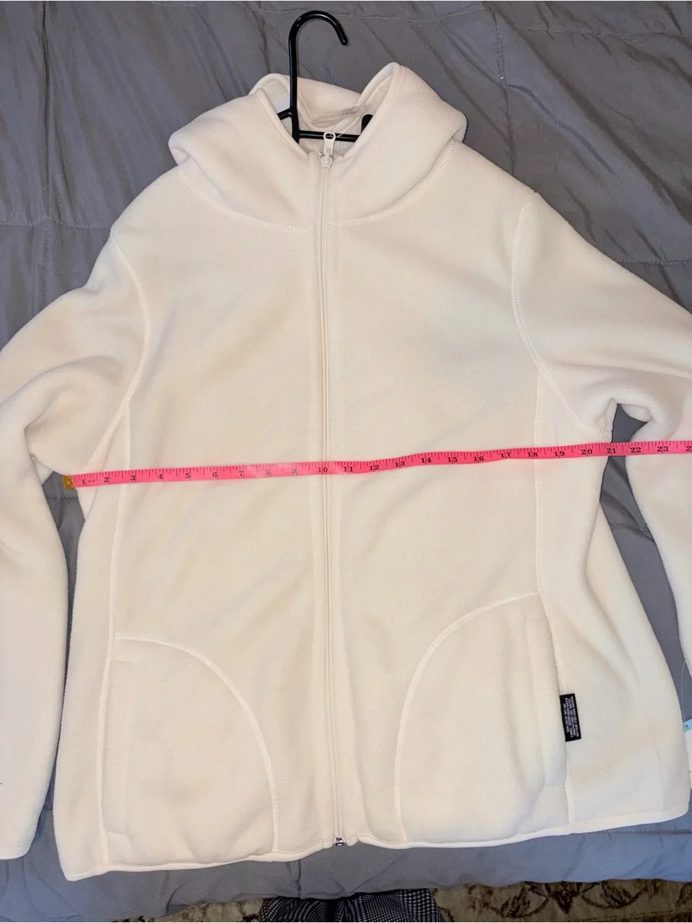 Laura Scott Reversible Sherpa Fleece Zip Hoodie Jacket White Large NWT - Picture 6 of 7